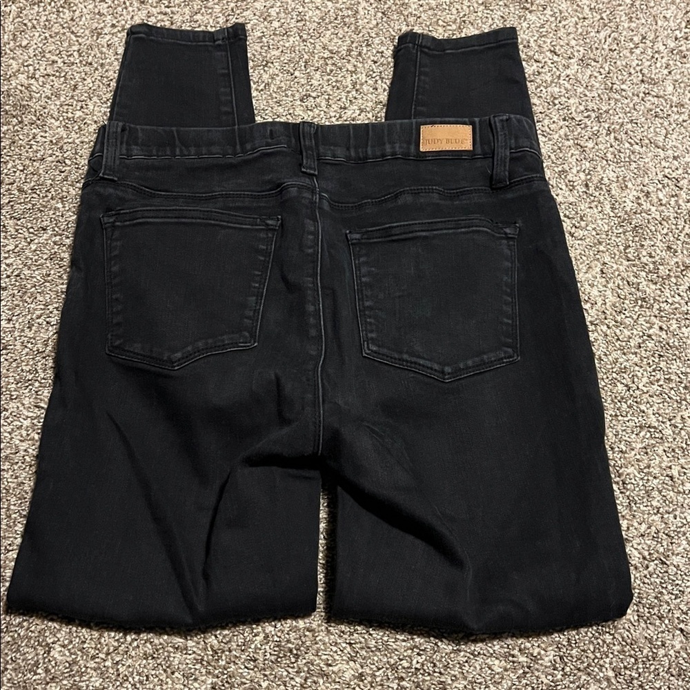 Judy Blue elastic waist black skinny fit jeans - Picture 4 of 6
